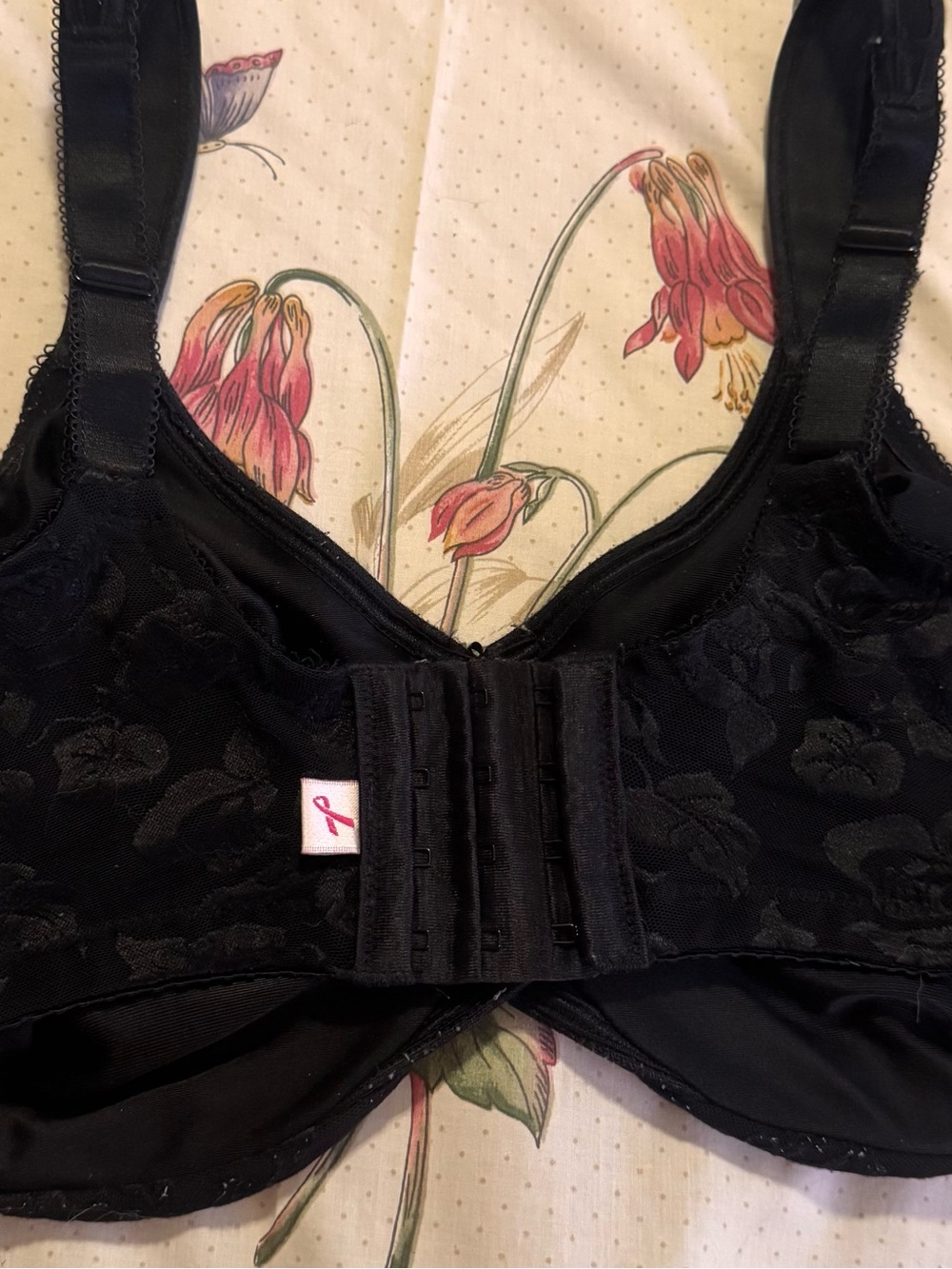 Wacoal Black Floral Jacquard Underwire Full Coverage Bra Women’s 36DDD - Picture 5 of 7